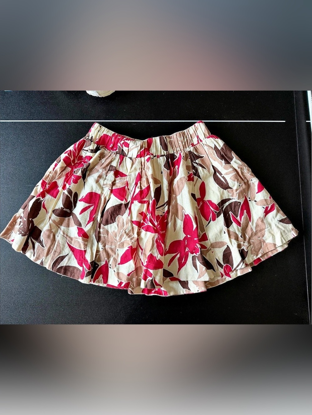 Abercrombie & Fitch Floral Mini Skirt Pink & Cream Size Medium
